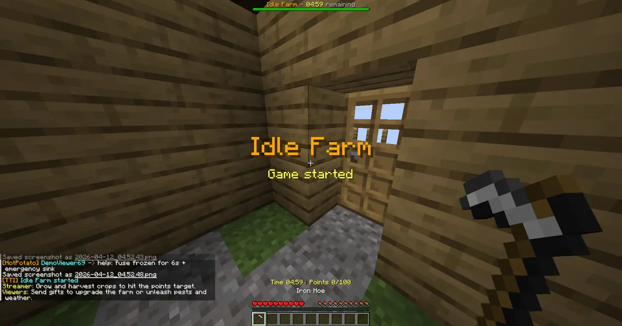 Idle Farm gameplay screenshot showing round start