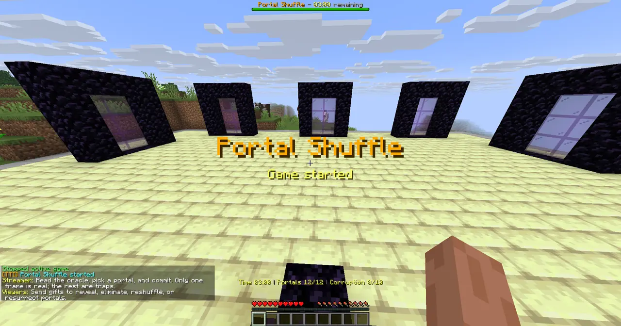 Portal Shuffle gameplay screenshot showing round start