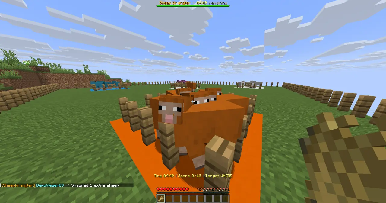 Sheep Wrangler gameplay screenshot showing 1+ coins