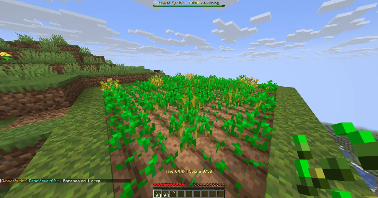 Wheat Sprint gameplay screenshot showing 1+ coins
