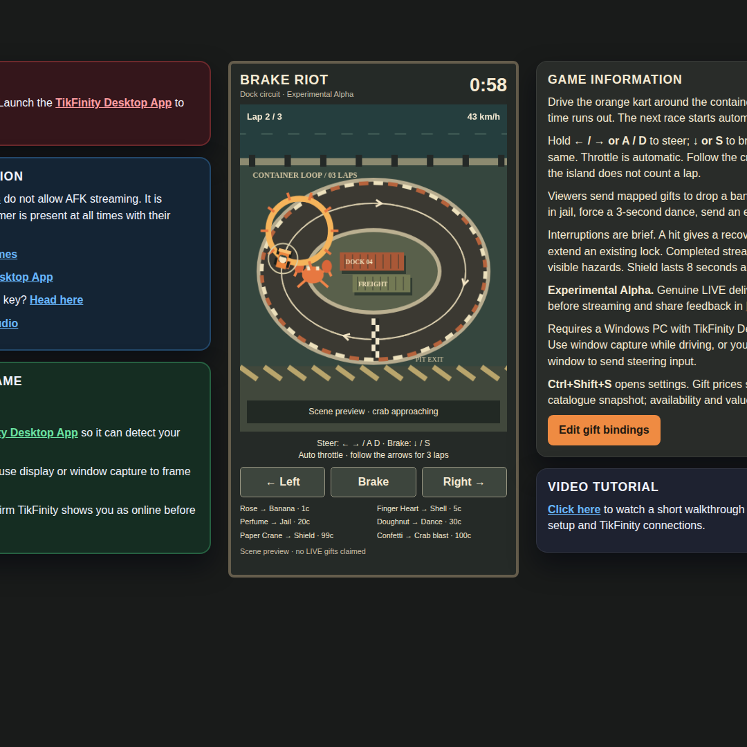 Brake Riot screenshot showing crab blast