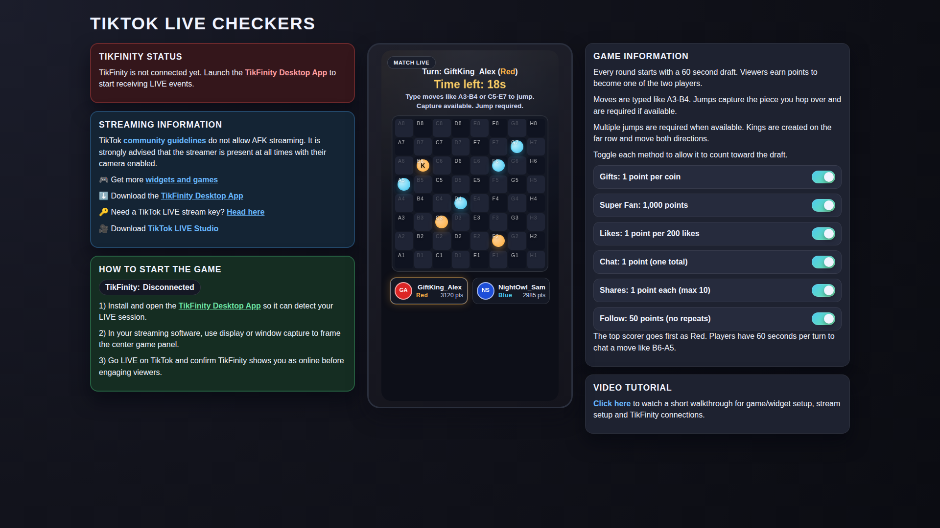 Checkers hero screenshot showing capture threat