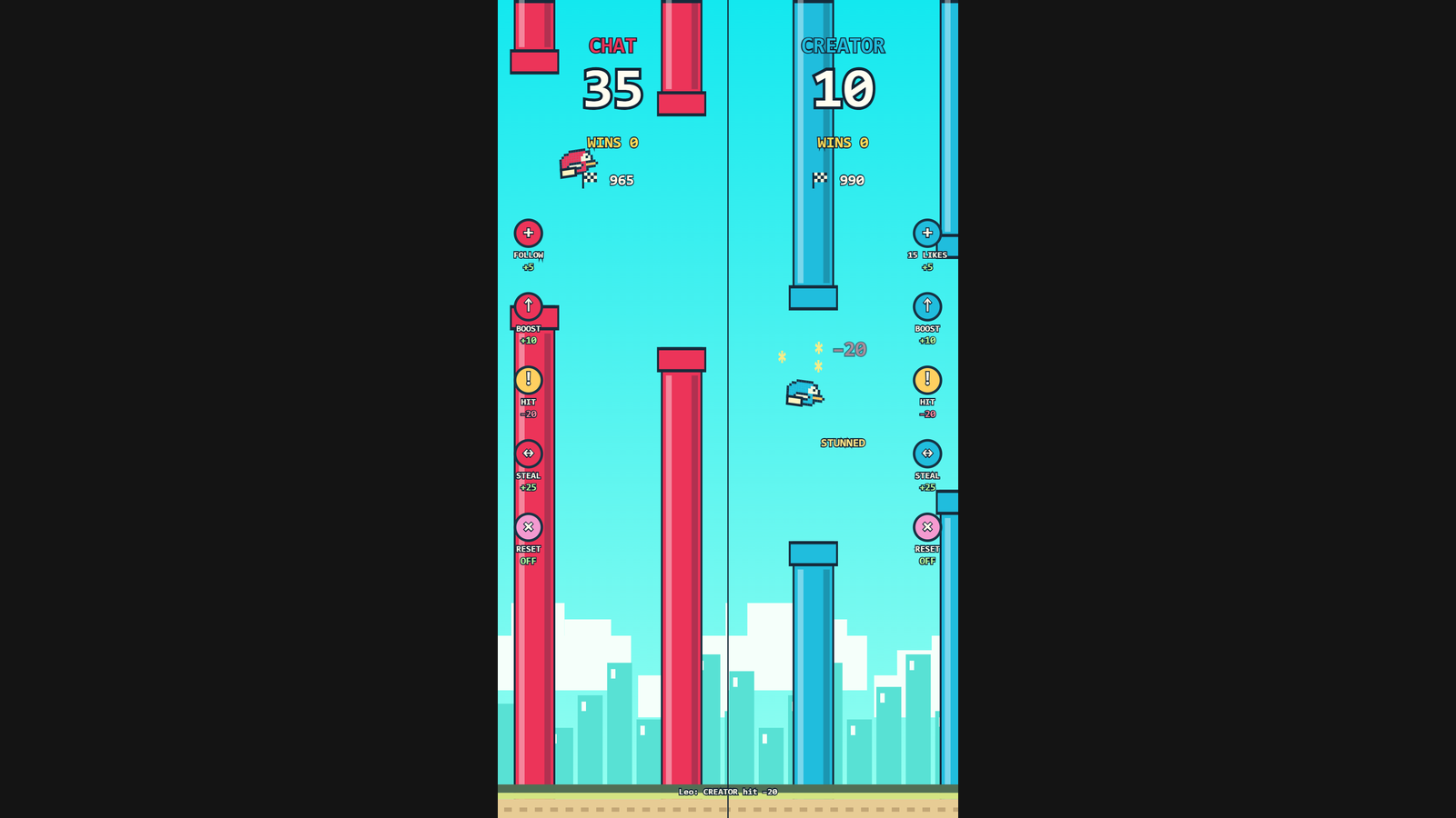 Flappy Battle hero screenshot showing active play
