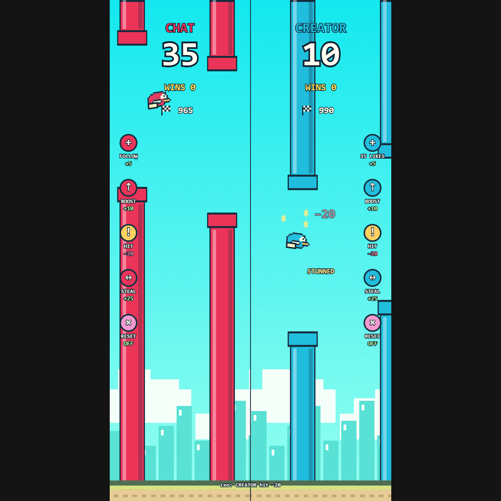 Flappy Battle screenshot showing active play