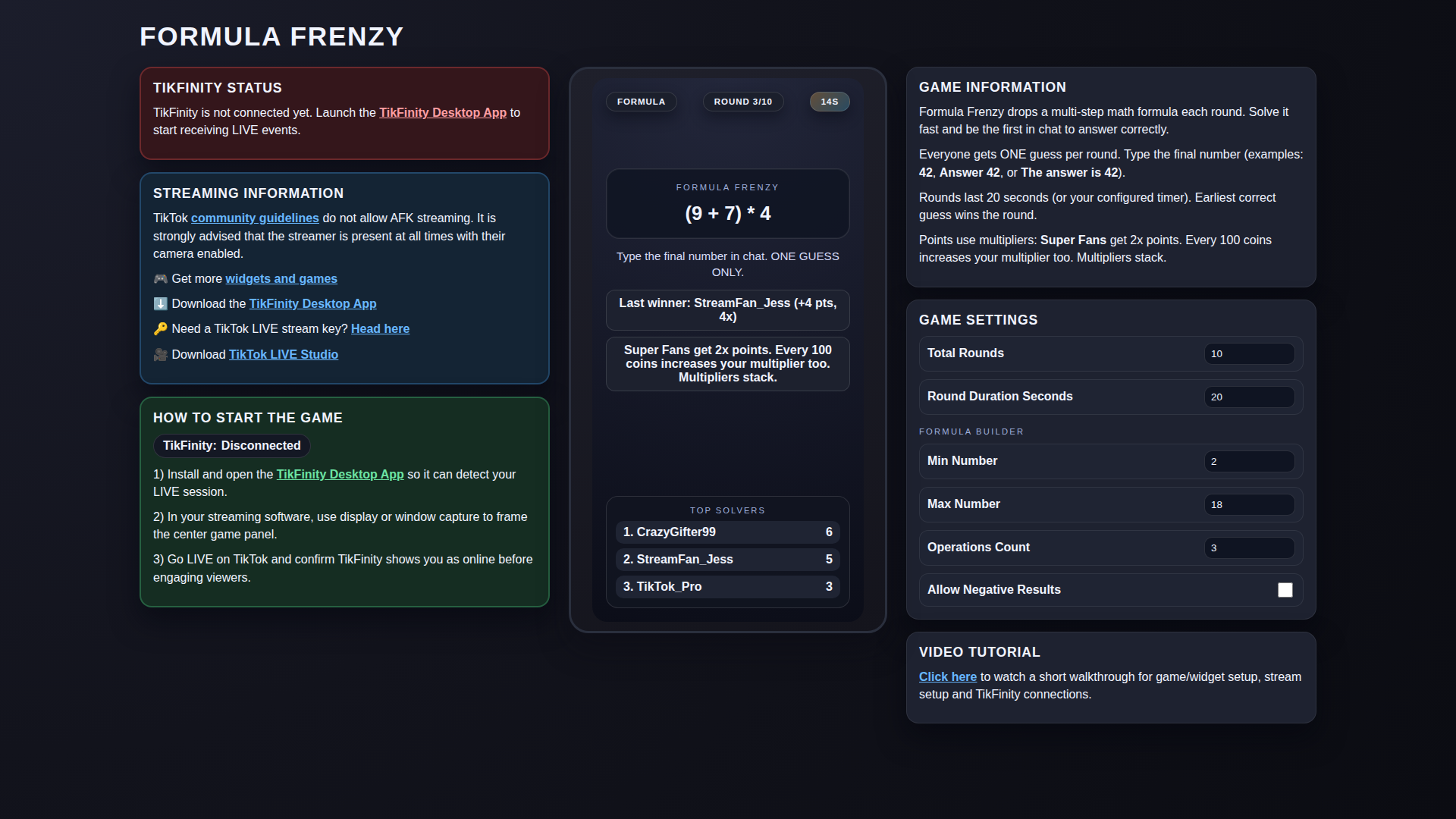 Formula Frenzy hero screenshot showing head to head