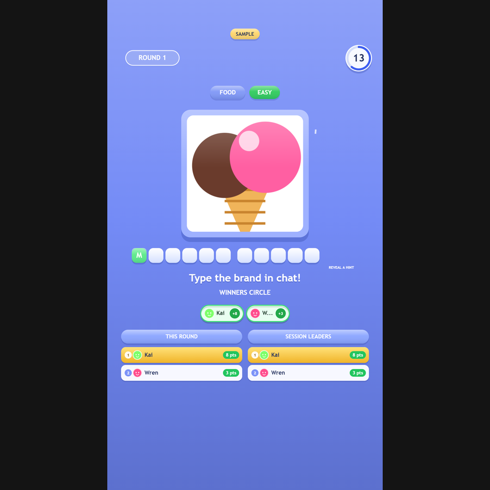 Guess the Logo screenshot showing viewer action