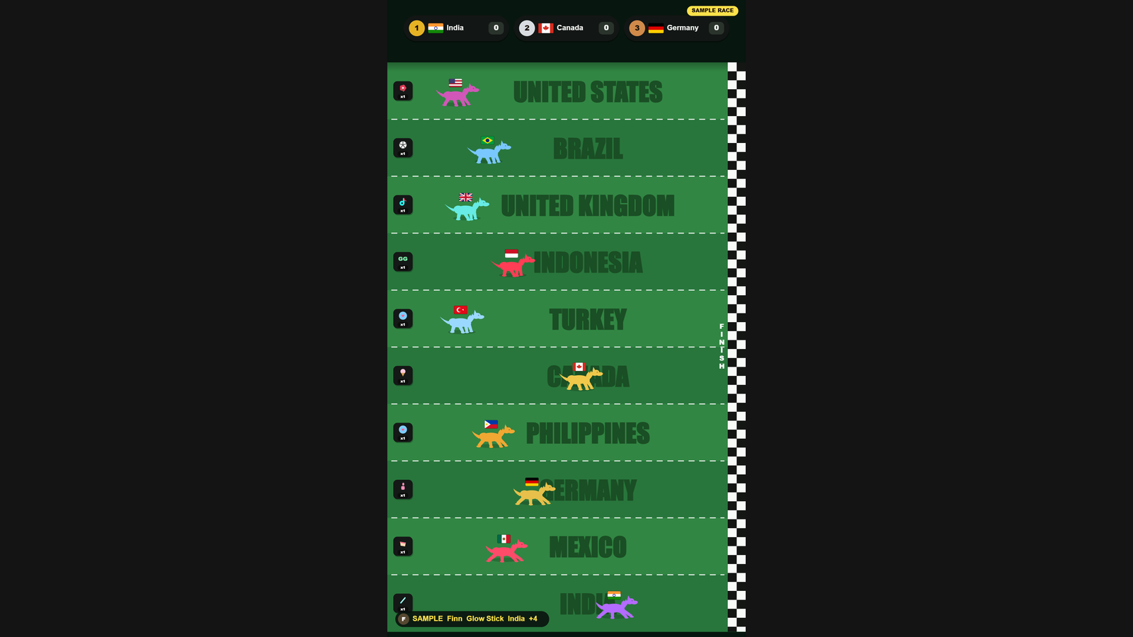 Horse Race hero screenshot showing active play