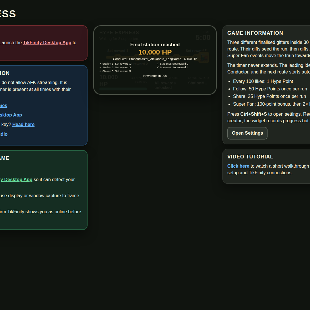 Hype Express screenshot showing final station