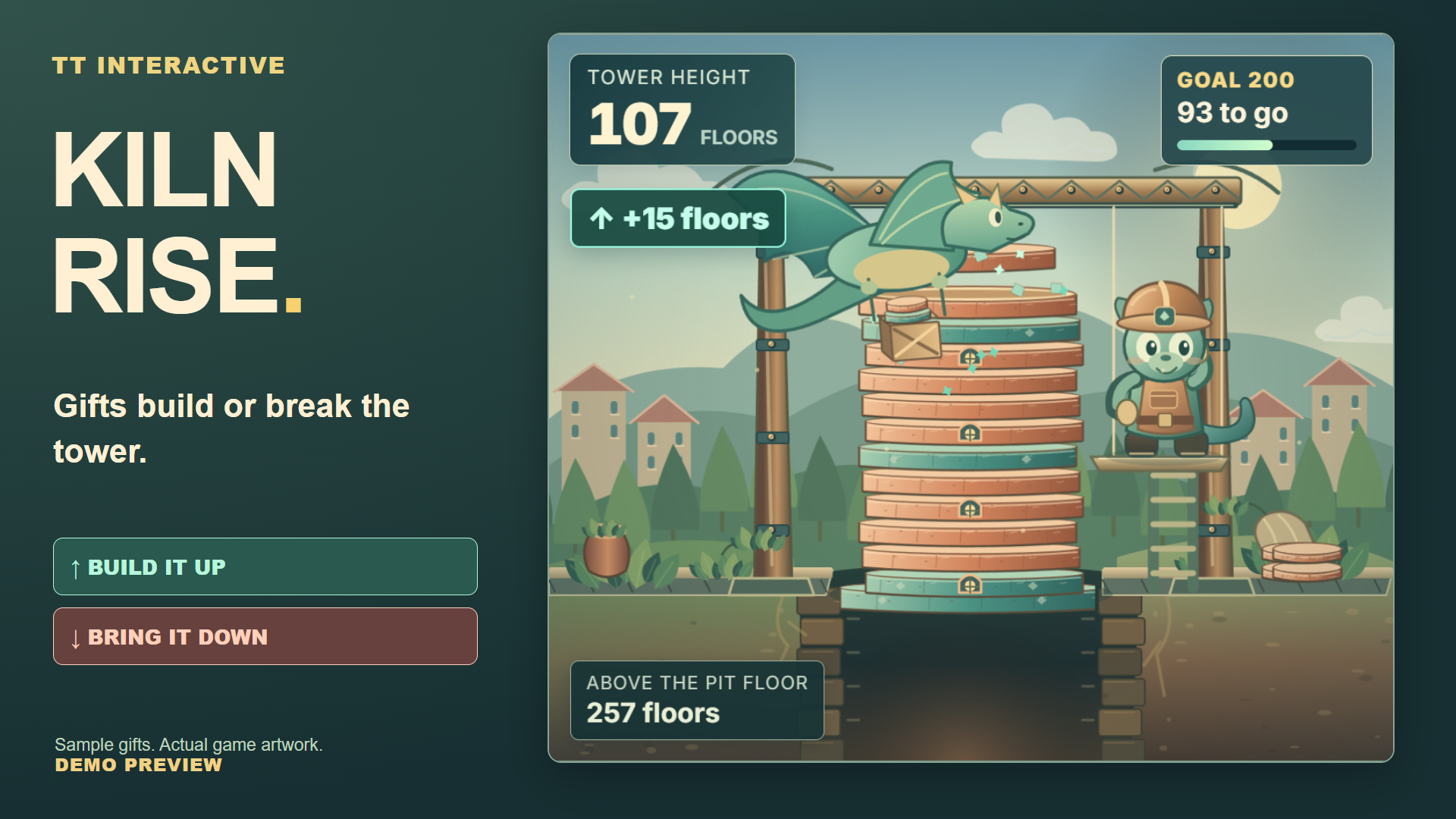 Kiln Rise hero screenshot showing drake delivery