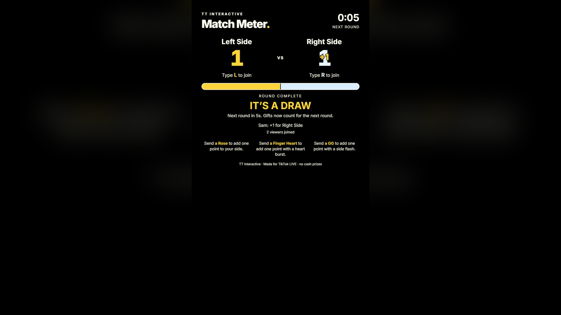 Match Meter hero screenshot showing match meter gifts