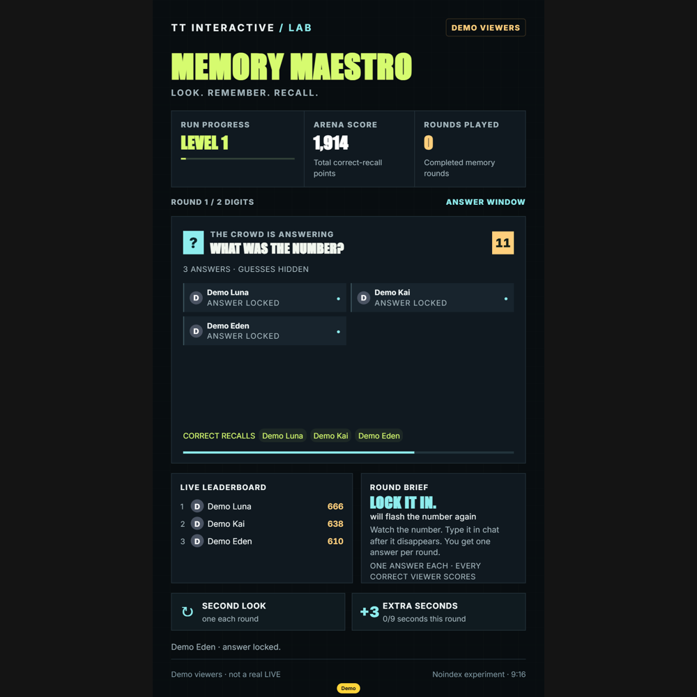 Memory Maestro screenshot showing active play