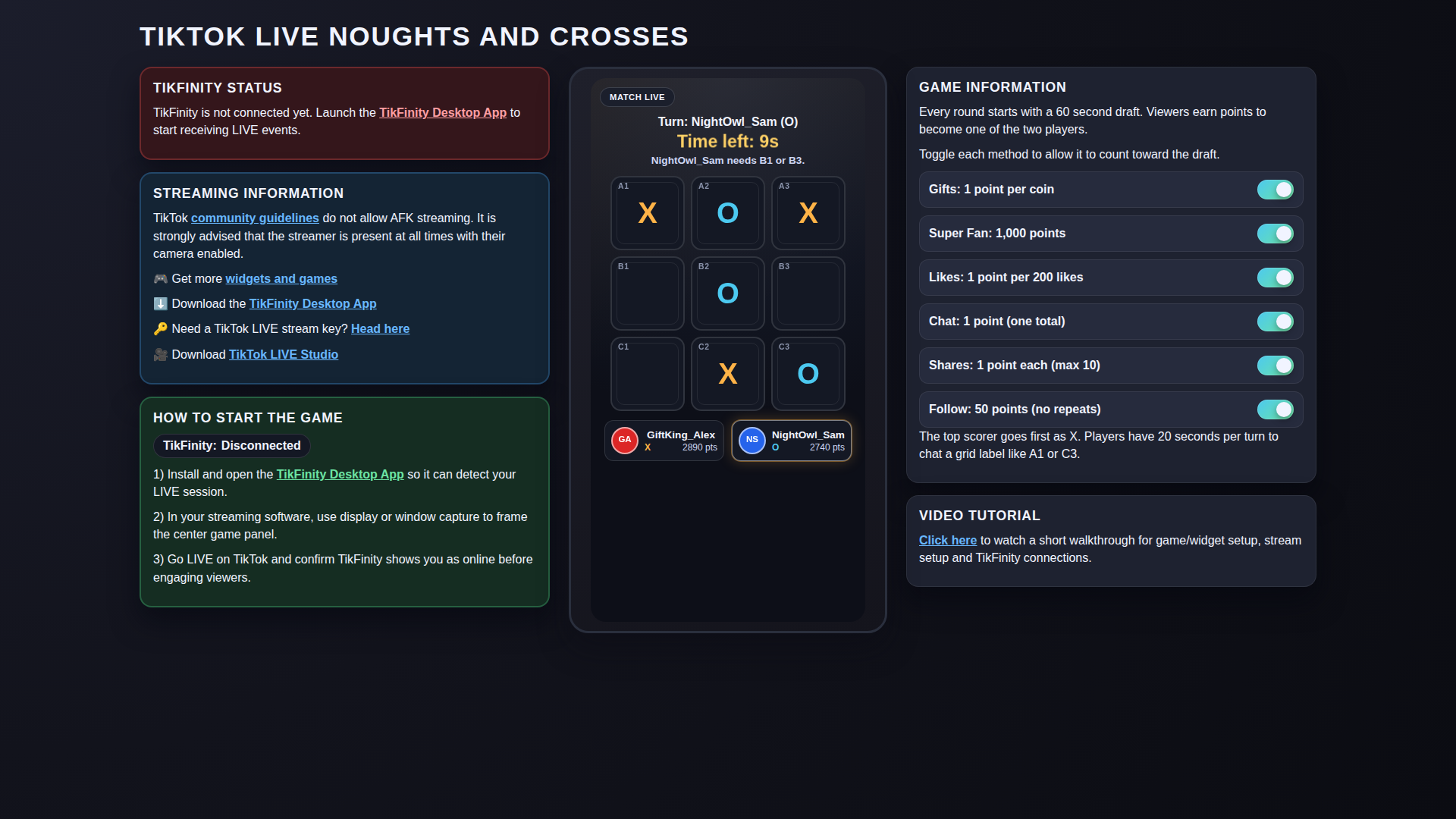 Noughts and Crosses hero screenshot showing decider