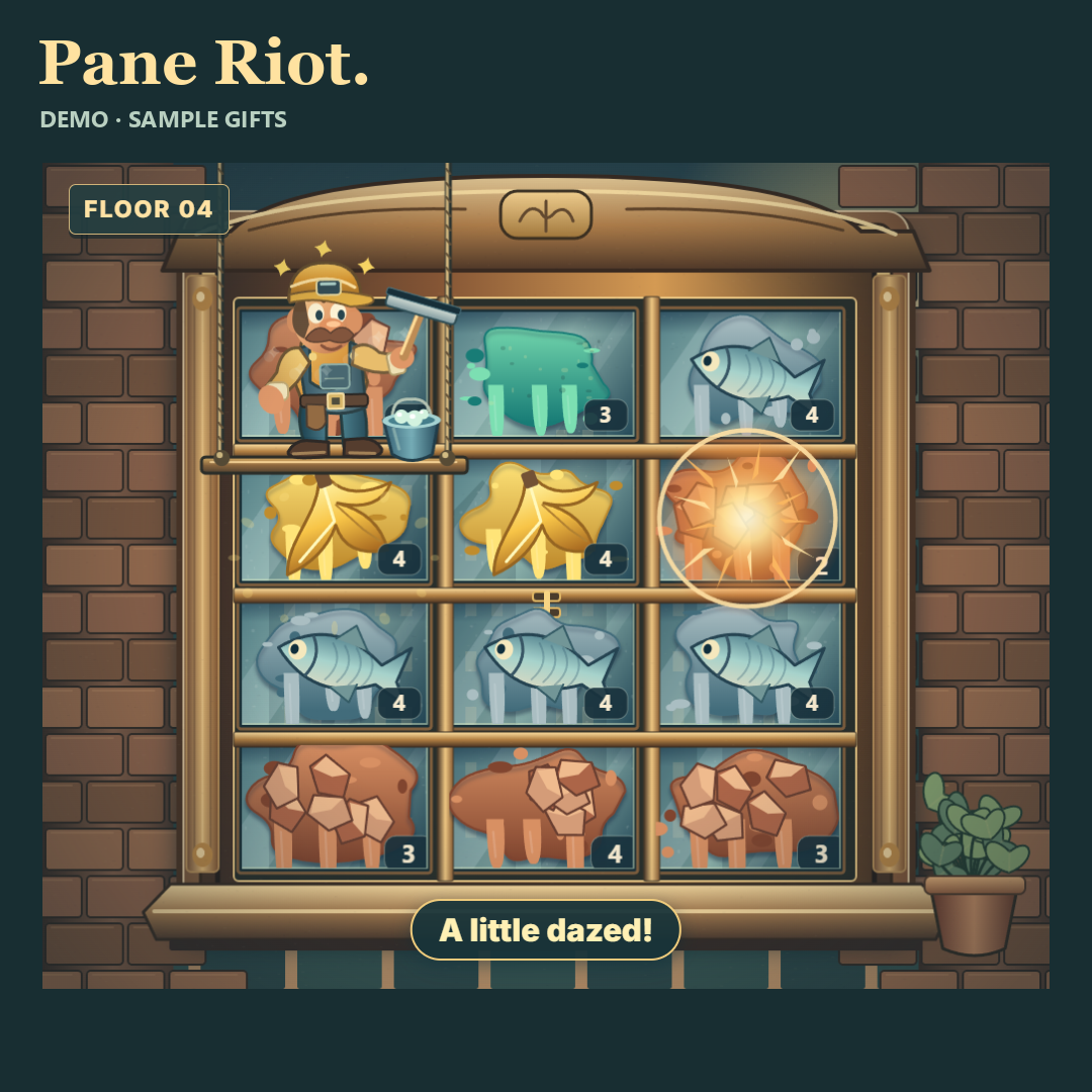 Pane Riot screenshot showing blast
