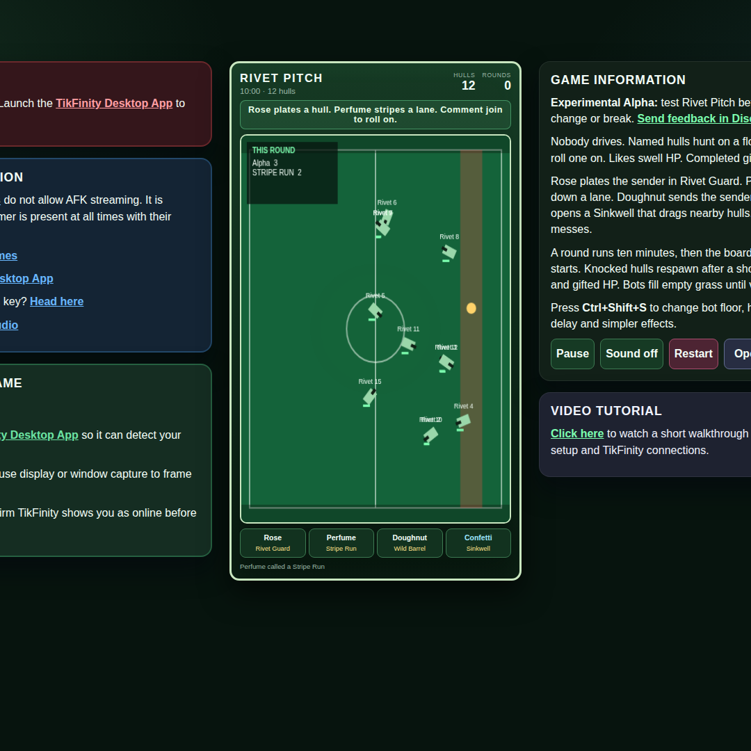 Rivet Pitch screenshot showing rivet pitch strike