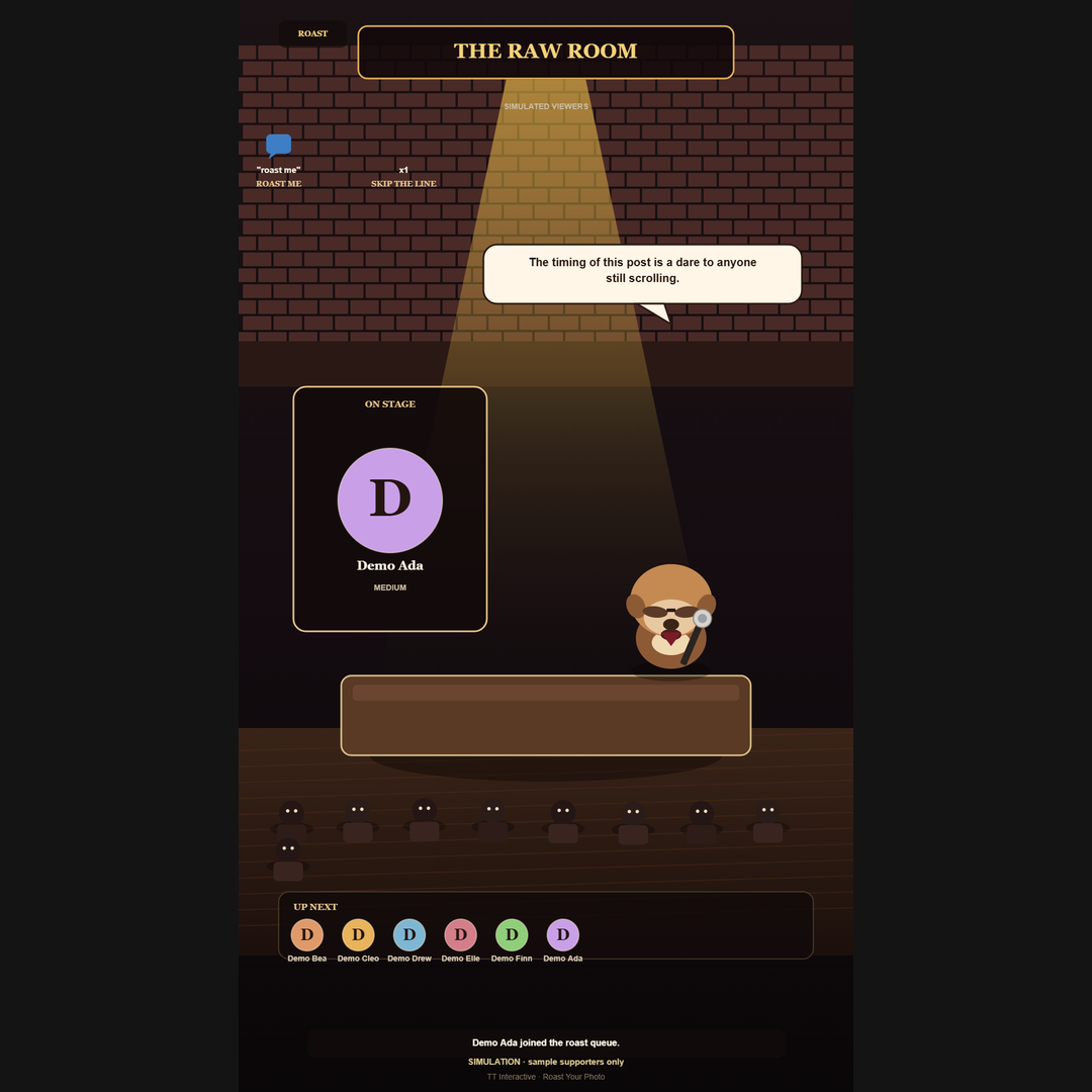 Roast Your Photo screenshot showing active play