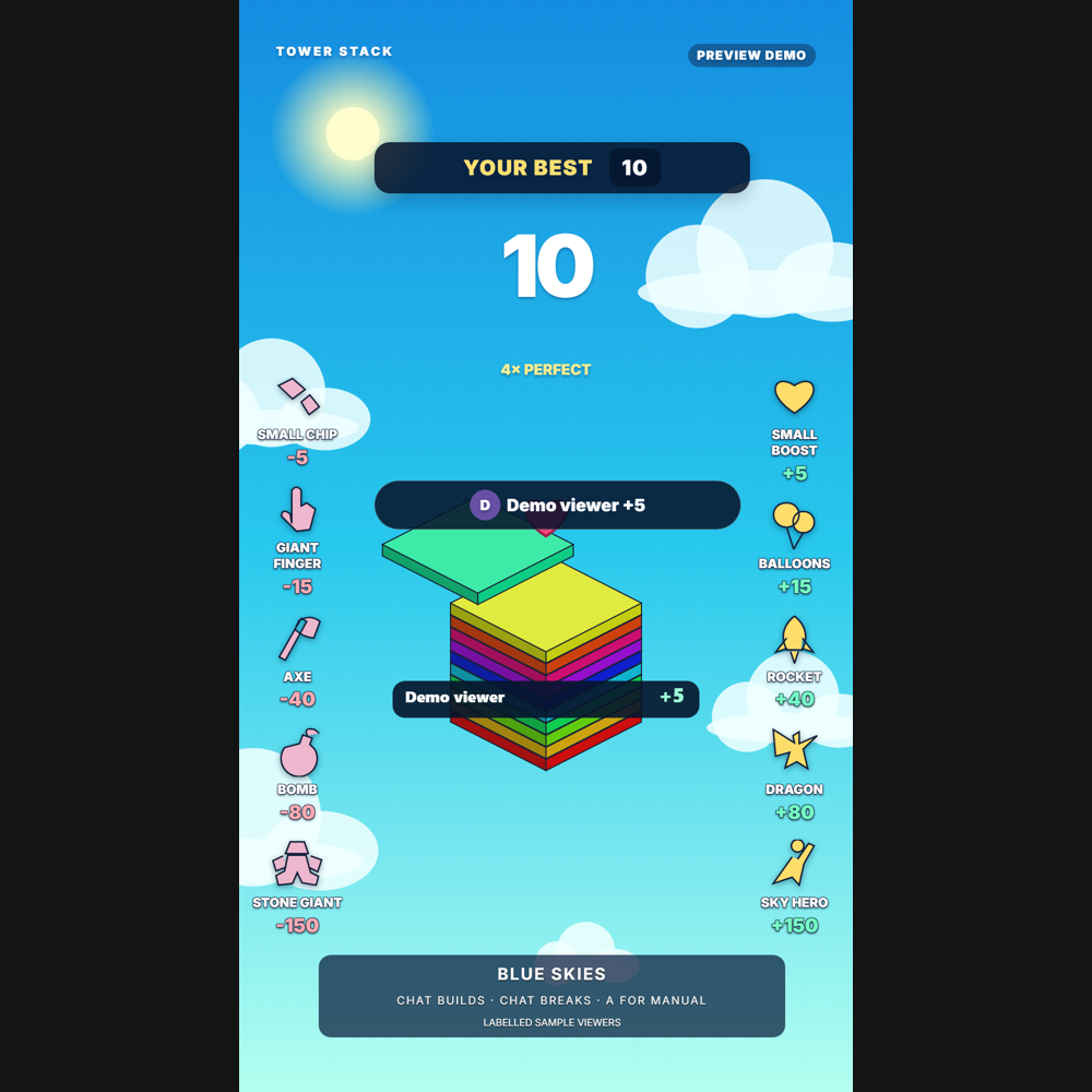 Sky Stack screenshot showing arena action
