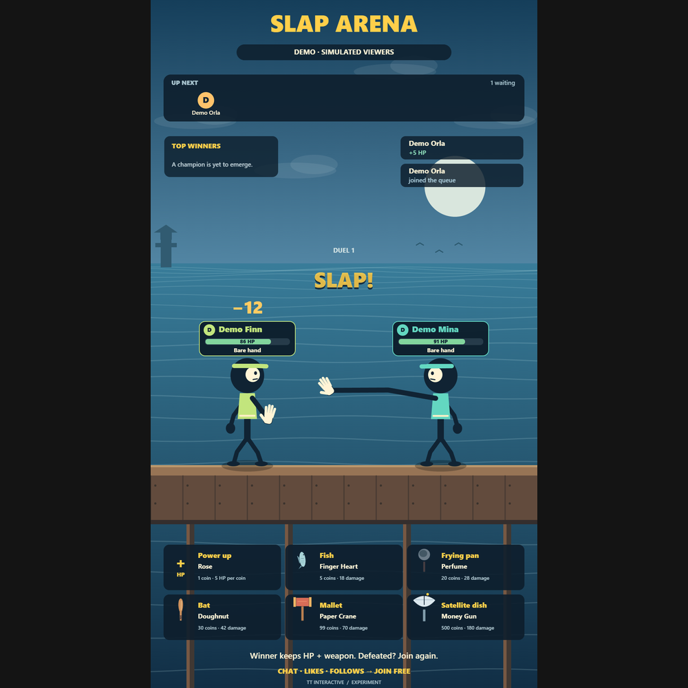 Slap Arena screenshot showing arena action