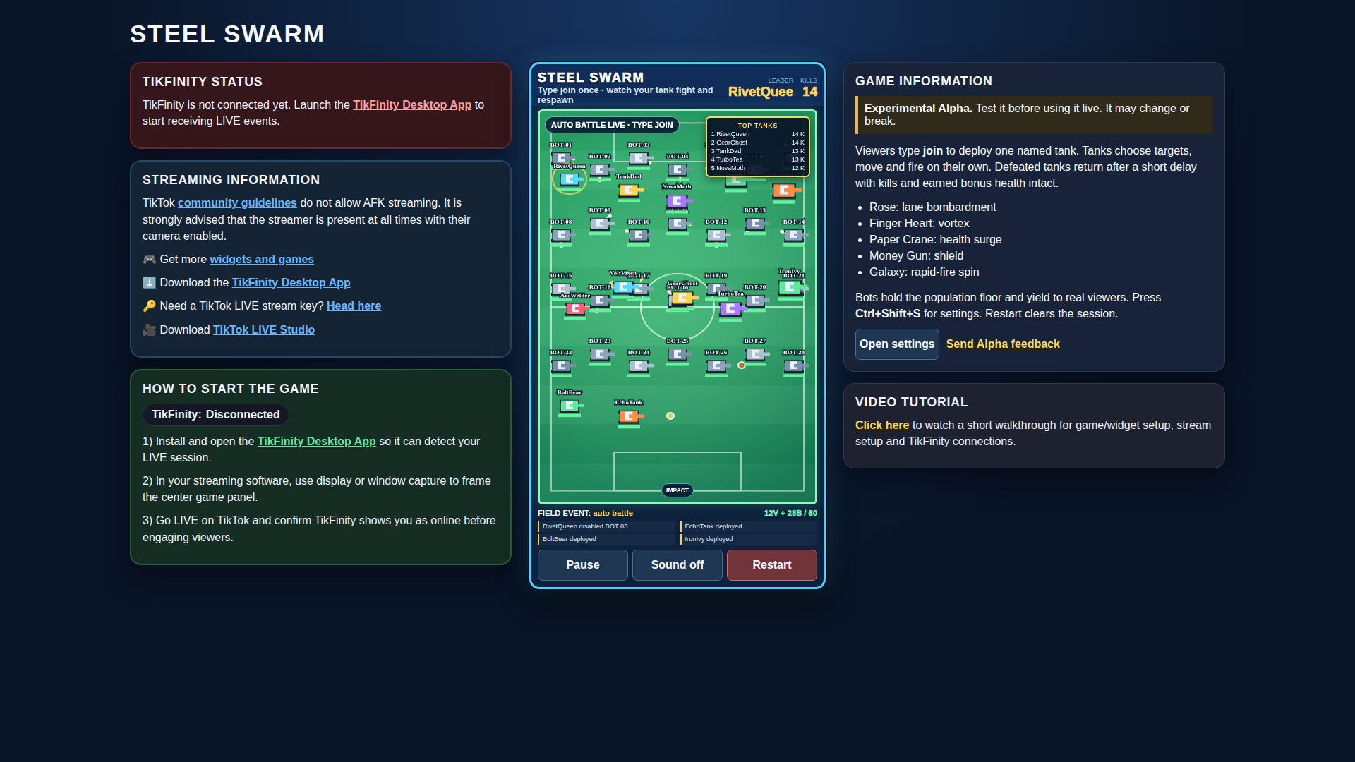 Steel Swarm hero screenshot showing steel swarm battle