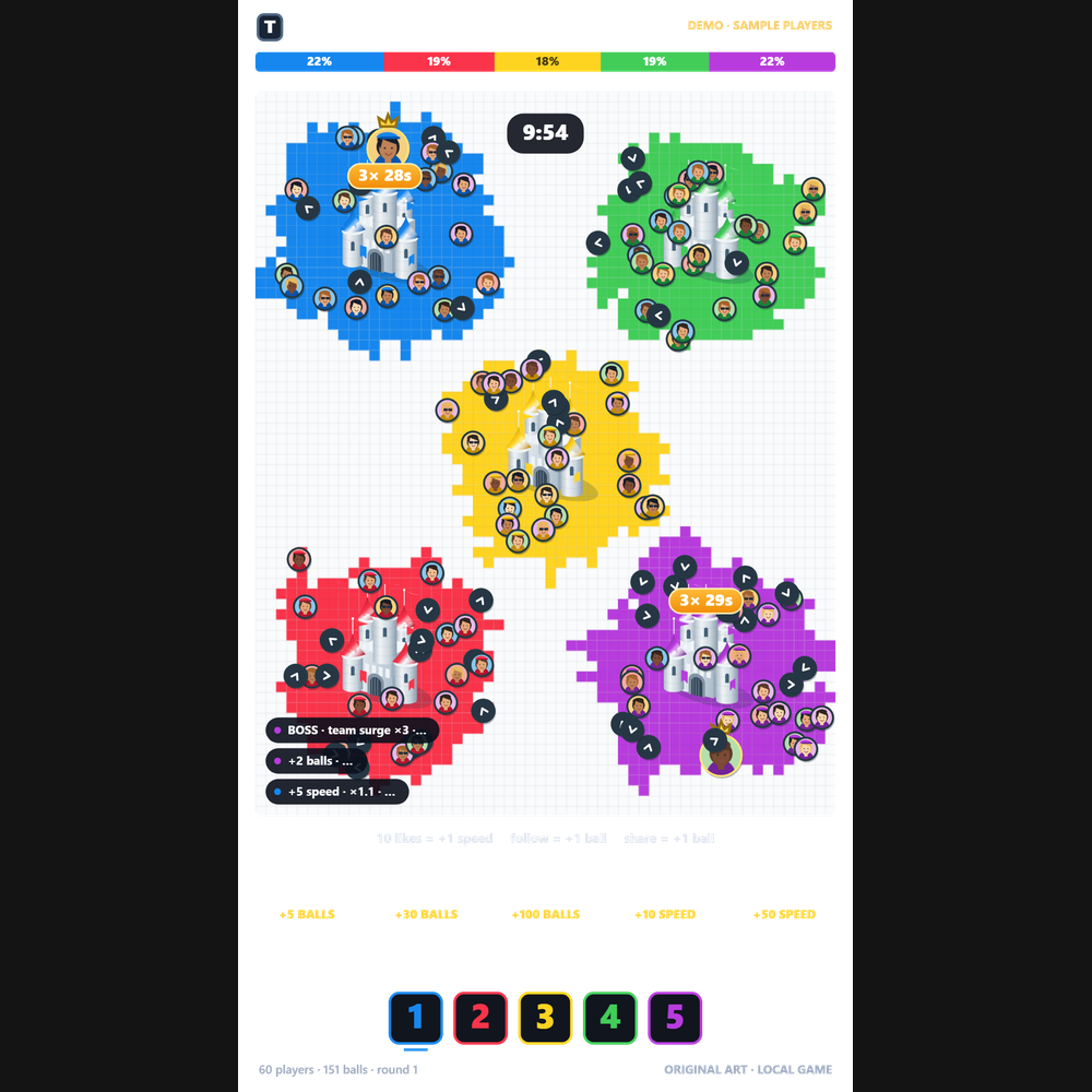 Territory War Castles screenshot showing viewer action